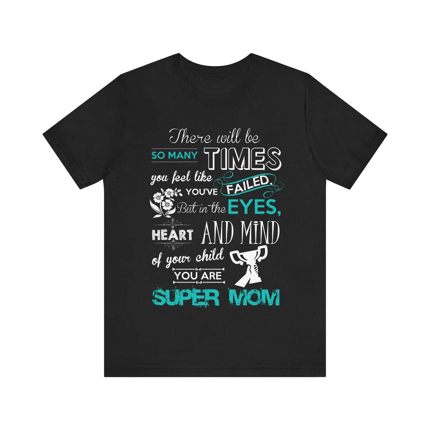Unisex T Shirt Short Sleeve Jersey Crew Neck Tee Super Mom Size S to 2XL