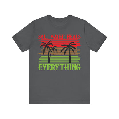 Men's T Shirt Black Salt Water Jersey Short Sleeve Tee Crew Neck