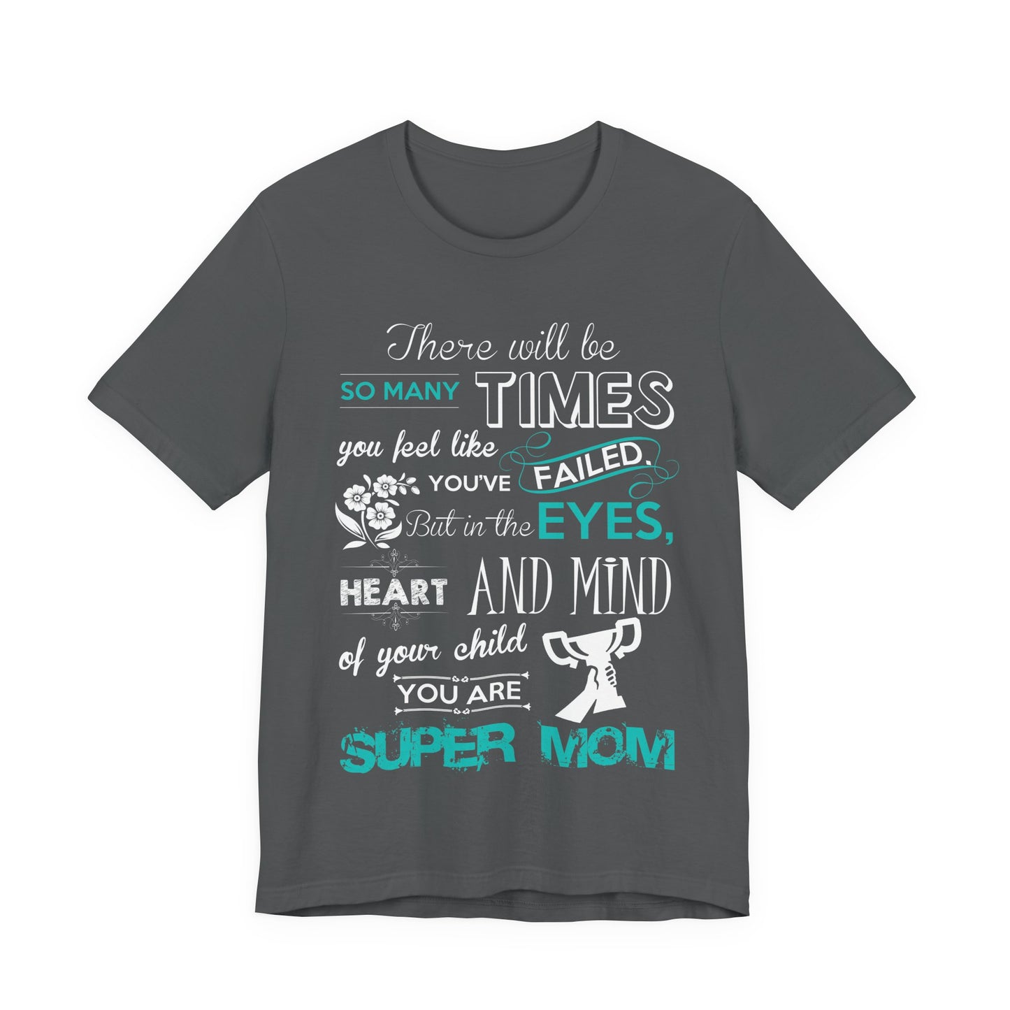 Unisex T Shirt Short Sleeve Jersey Crew Neck Tee Super Mom Size S to 2XL
