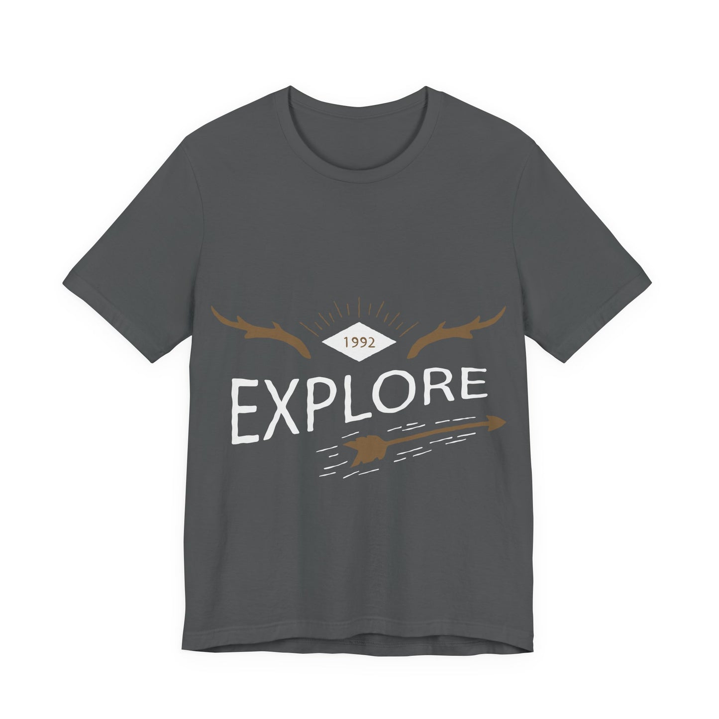 Men's T Shirt Short Sleeve Jersey Tee Crew Neck Explore Printed, M to 2XL