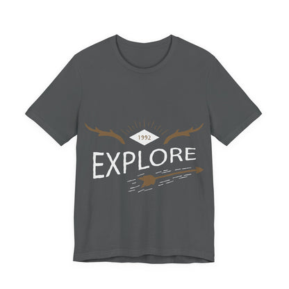 Men's T Shirt Short Sleeve Jersey Tee Crew Neck Explore Printed, M to 2XL