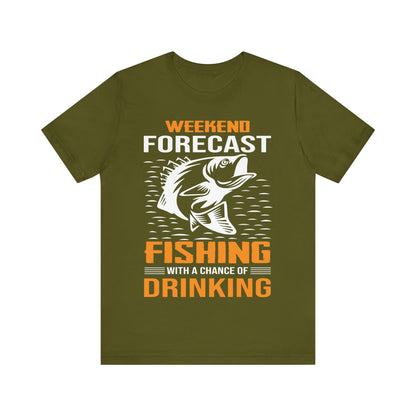 Unisex T Shirt Fishing Weekend Jersey Short Sleeve Tee Crew Neck