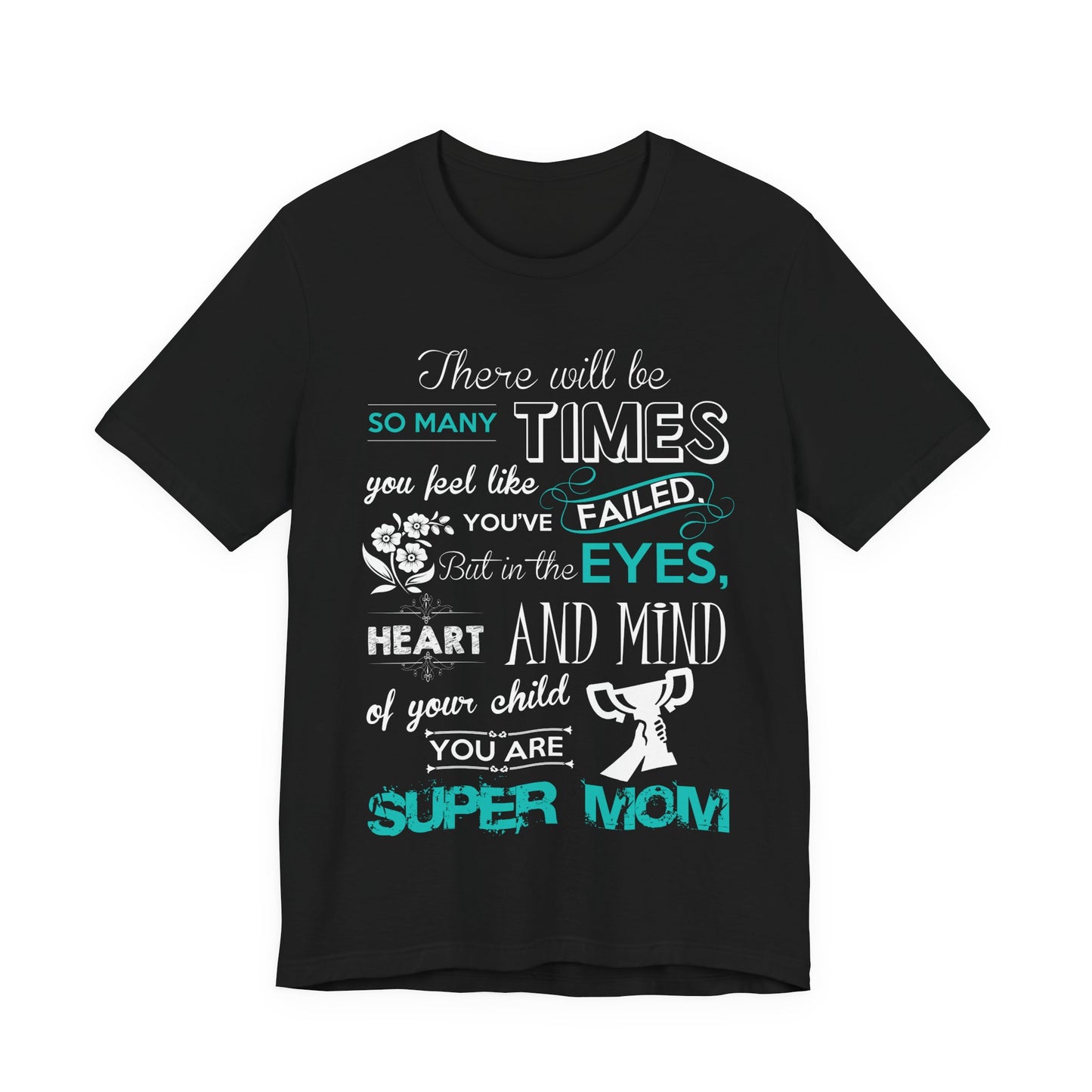 Unisex T Shirt Short Sleeve Jersey Crew Neck Tee Super Mom Size S to 2XL