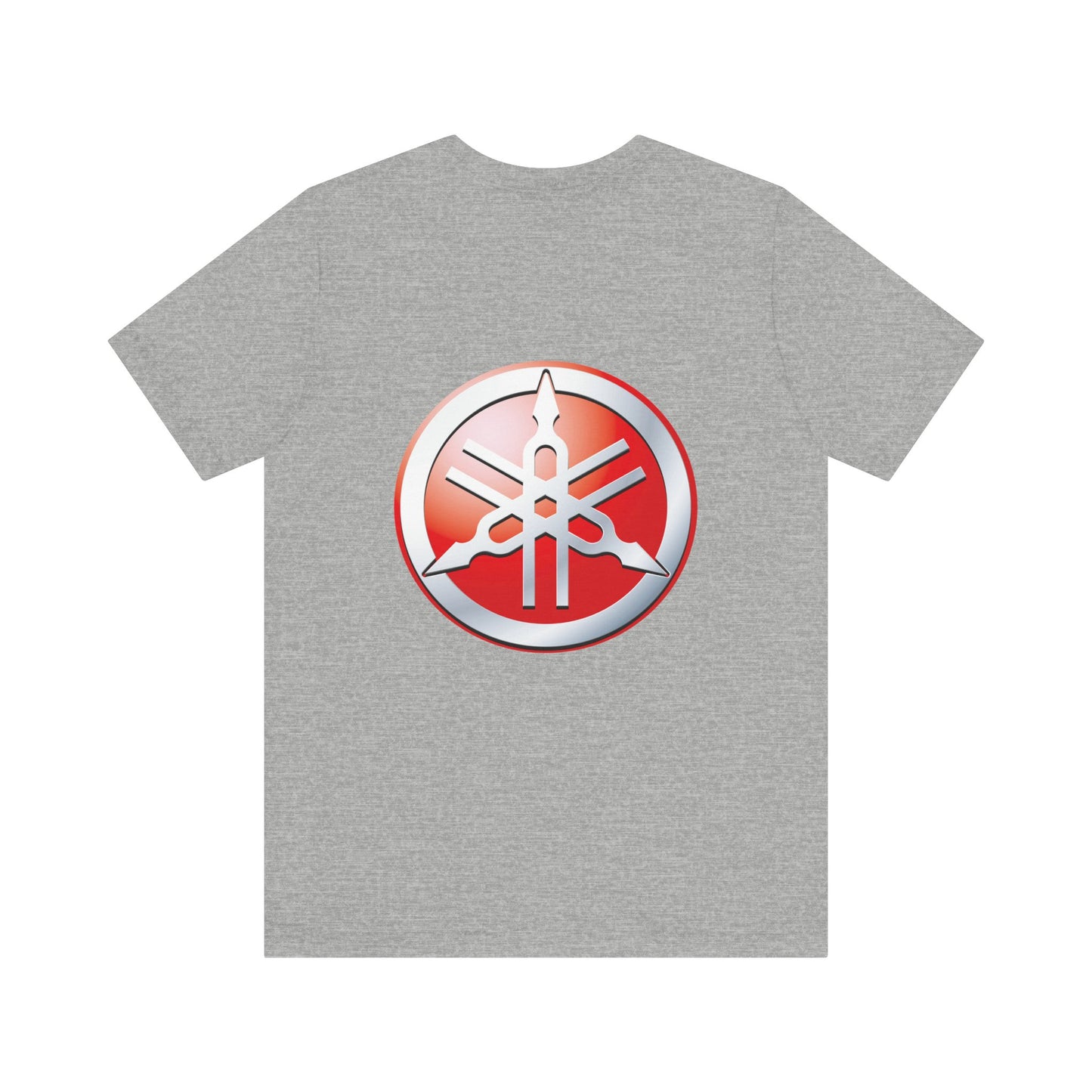 Unisex T Shirt Short Sleeve Yamaha Motors Red Logo Double Sided Jersey Crew Neck