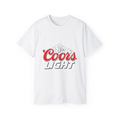 White T Shirt Coors Lite Beer Logo Short Sleeve Jersey Tee White Unisex Classic Fit Quality Cotton