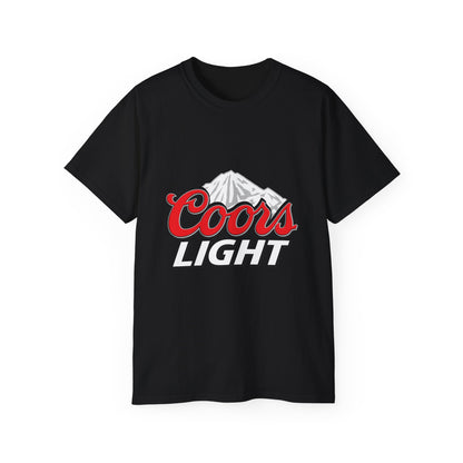 White T Shirt Coors Lite Beer Logo Short Sleeve Jersey Tee White Unisex Classic Fit Quality Cotton