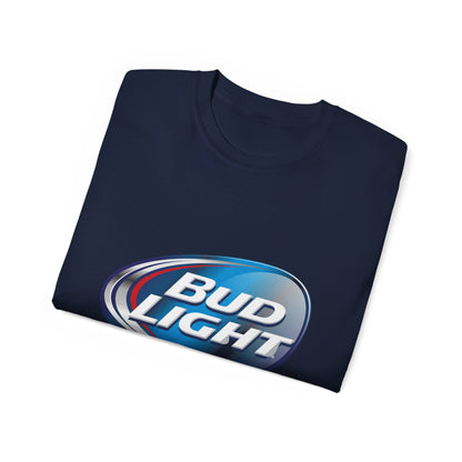 White T Shirt Bud Light Beer Logo Unisex Short Sleeve Jersey Tee White Black Blue Navy Colors Classic Fit Quality Cotton
