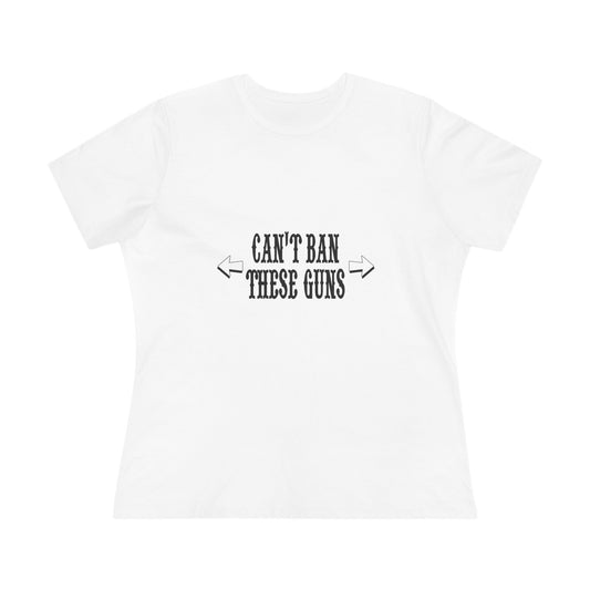 Women's Premium Casual Tee Can't BanThese Relaxed Fit White, Pink