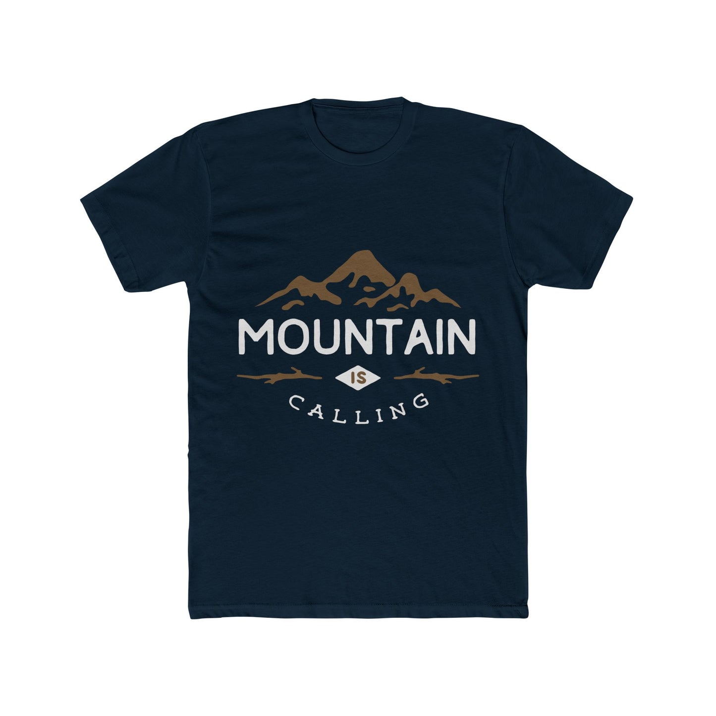 Men's Cotton Crew Tee Short Sleeve Mountain Is Calling Premium Fit