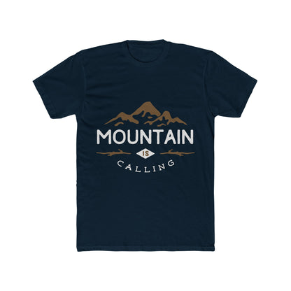 Men's Cotton Crew Tee Short Sleeve Mountain Is Calling Premium Fit