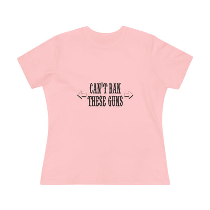 Women's Premium Casual Tee Can't BanThese Relaxed Fit White, Pink