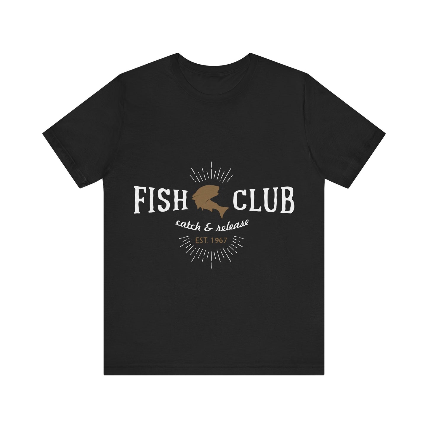 Men's T Shirt Short Sleeve Jersey Tee Fish Club S to 3XL Size