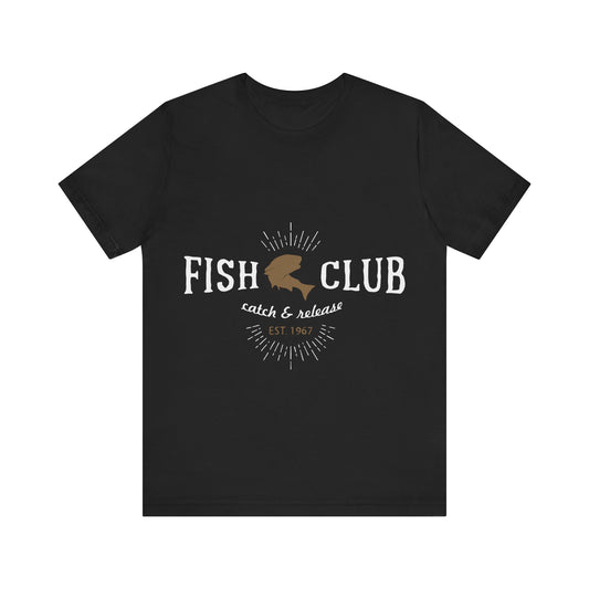 Men's T Shirt Short Sleeve Jersey Tee Fish Club S to 3XL Size