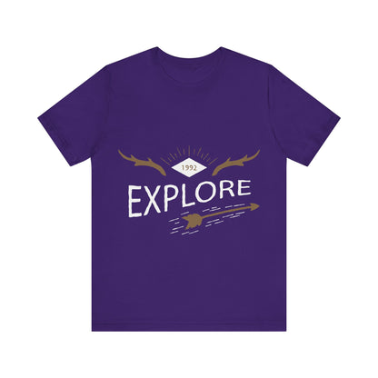 Men's T Shirt Short Sleeve Jersey Tee Crew Neck Explore Printed, M to 2XL