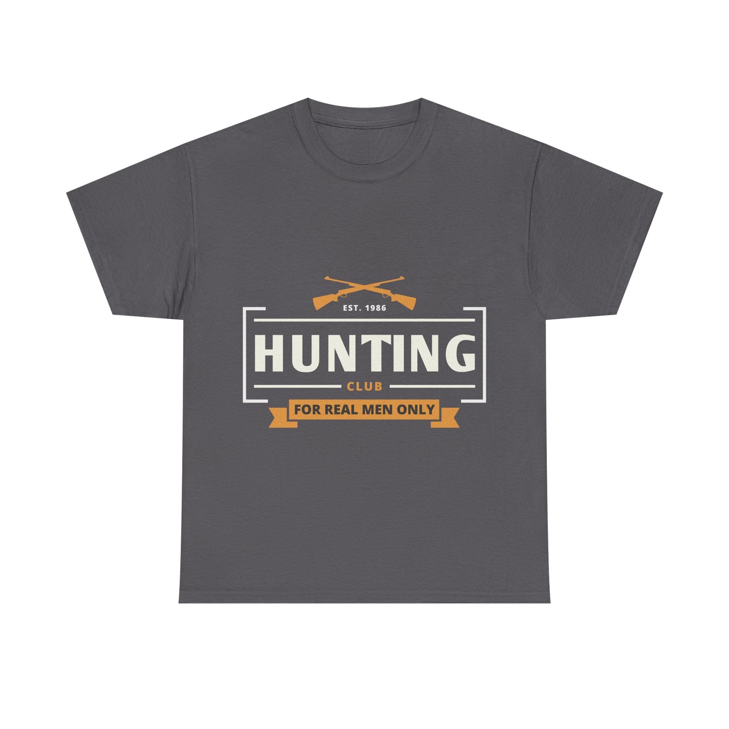 Men T-Shirt Short Sleeve Hunting Club For Real Men Heavy Cotton Tee Black, Navy