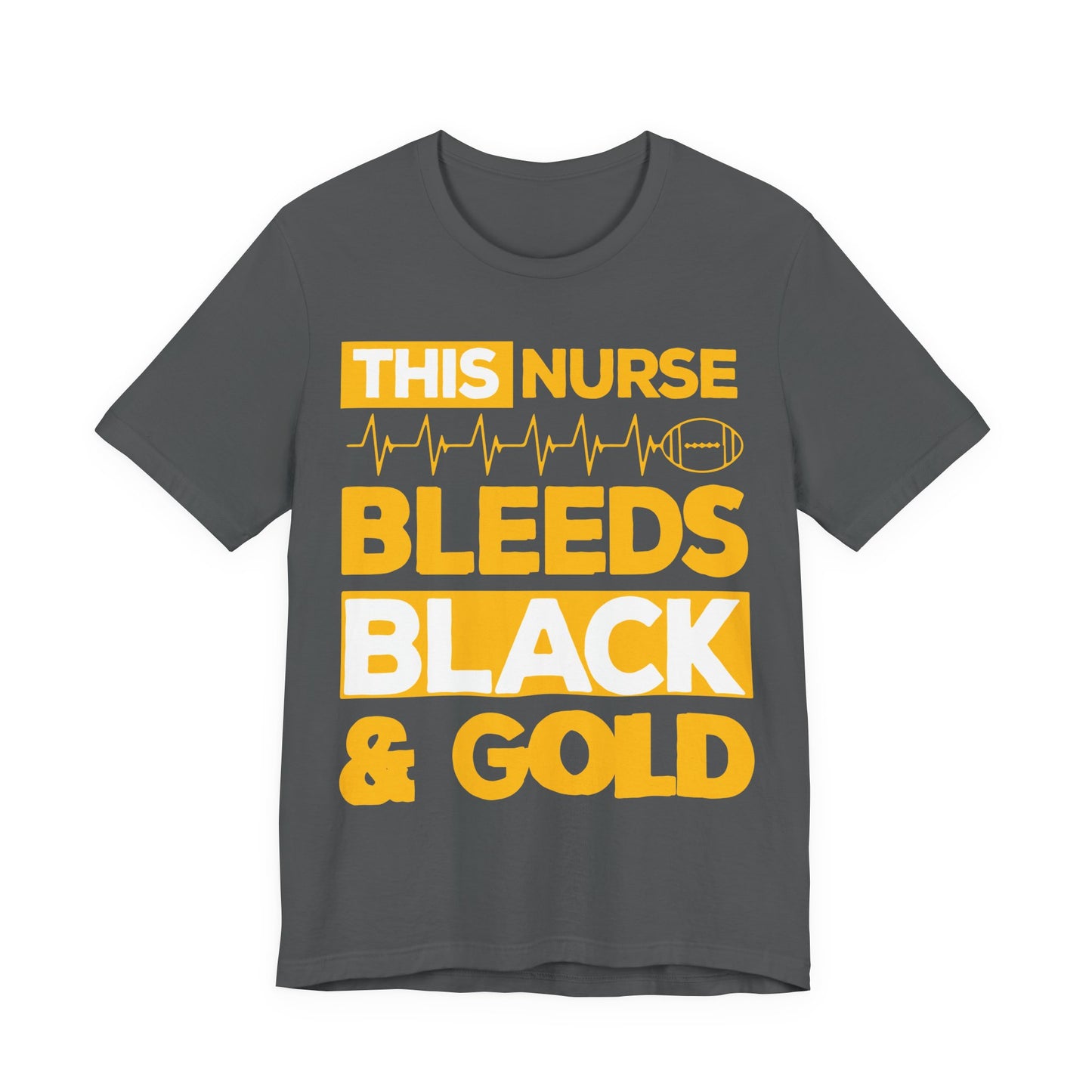 Unisex T Shirt Short Sleeve Tee Jersey Nurse Bleeds Black And Gold