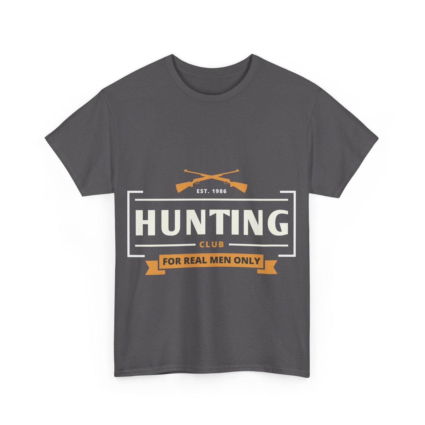 Men T-Shirt Short Sleeve Hunting Club For Real Men Heavy Cotton Tee Black, Navy