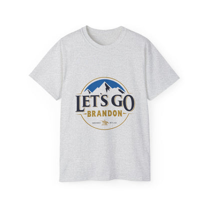 White T Shirt Let's Go Brandon BUSCH Beer Logo Husband Gift Cotton Graphic Tee Classic Fit, Quality Cotton