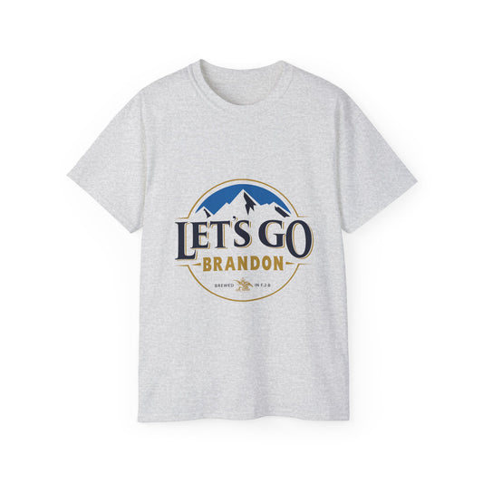 White T Shirt Let's Go Brandon BUSCH Beer Logo Husband Gift Cotton Graphic Tee Classic Fit, Quality Cotton