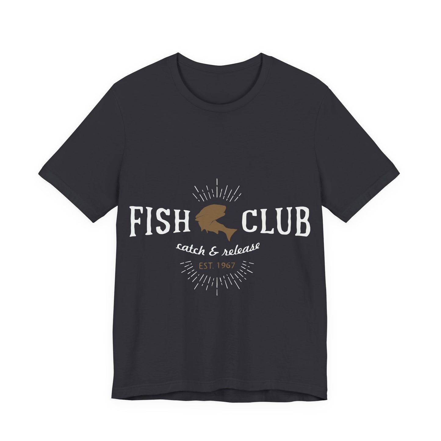 Men's T Shirt Short Sleeve Jersey Tee Fish Club S to 3XL Size