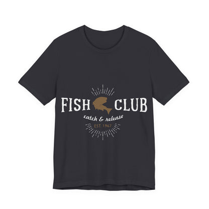 Men's T Shirt Short Sleeve Jersey Tee Fish Club S to 3XL Size