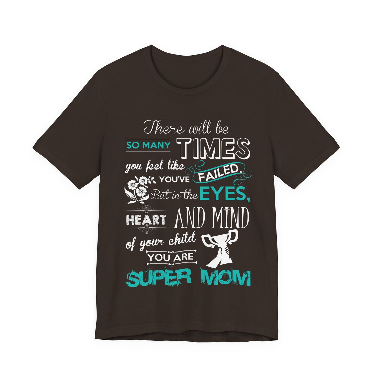 Unisex T Shirt Short Sleeve Jersey Crew Neck Tee Super Mom Size S to 2XL