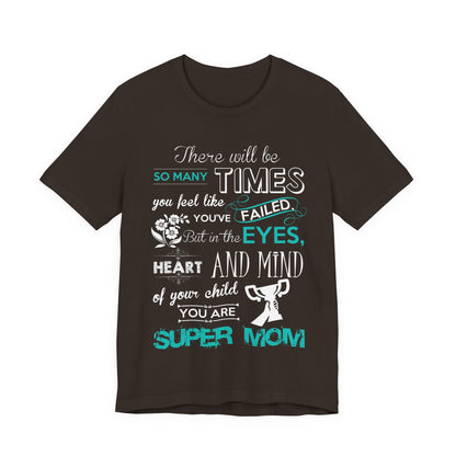 Unisex T Shirt Short Sleeve Jersey Crew Neck Tee Super Mom Size S to 2XL