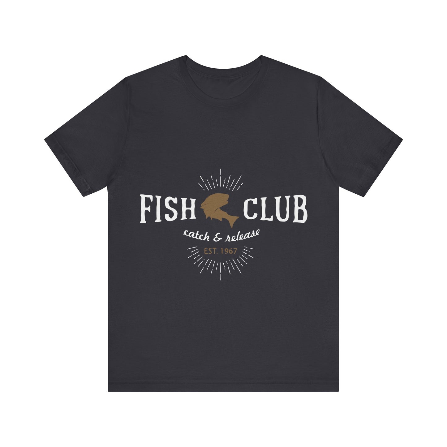 Men's T Shirt Short Sleeve Jersey Tee Fish Club S to 3XL Size