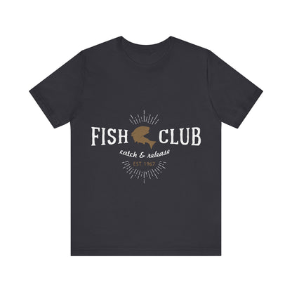Men's T Shirt Short Sleeve Jersey Tee Fish Club S to 3XL Size