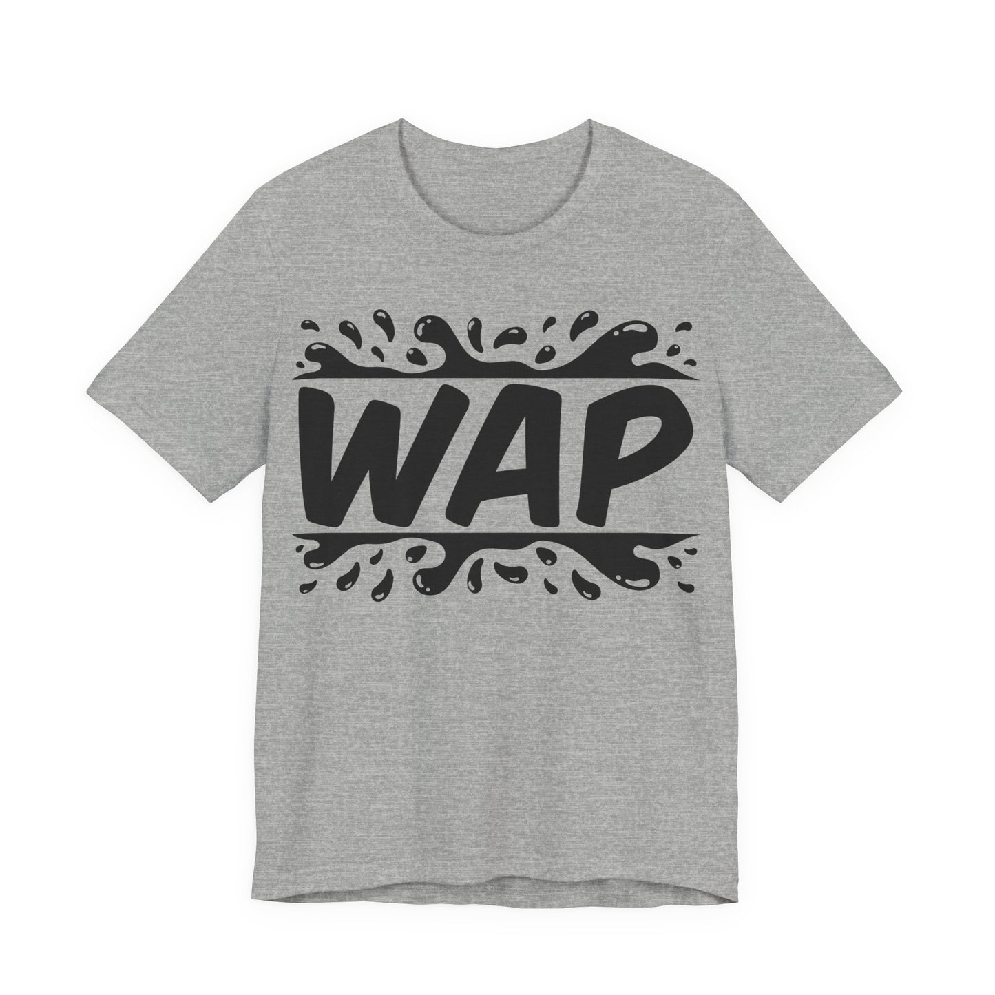 Unisex T Shirt Short Sleeve WAP Black Logo Jersey Tee Crew Neck
