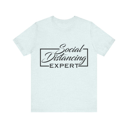 Men's T Shirt Short Sleeve Social Distancing Expert Jersey Tee Crew Neck