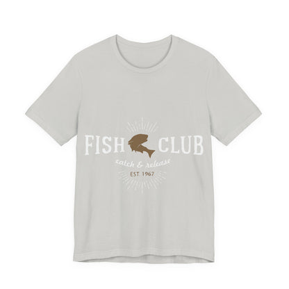Men's T Shirt Short Sleeve Jersey Tee Fish Club S to 3XL Size