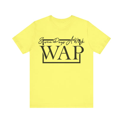 Unisex T Shirt Short Sleeve Seven Days A Week WAP Jersey Tee Crew Neck