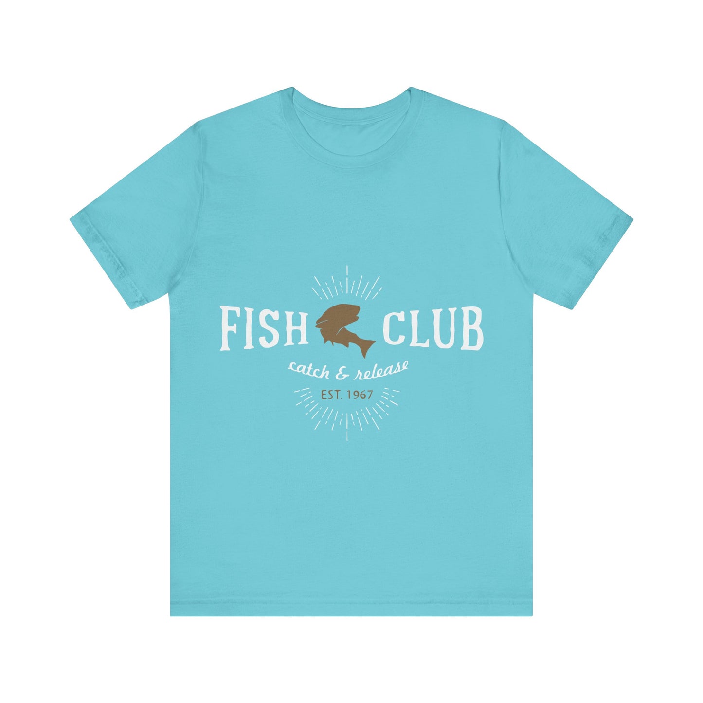 Men's T Shirt Short Sleeve Jersey Tee Fish Club S to 3XL Size