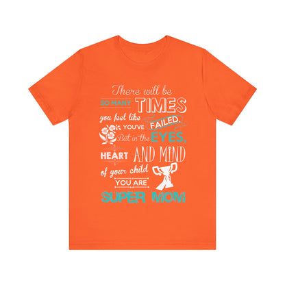 Unisex T Shirt Short Sleeve Jersey Crew Neck Tee Super Mom Size S to 2XL