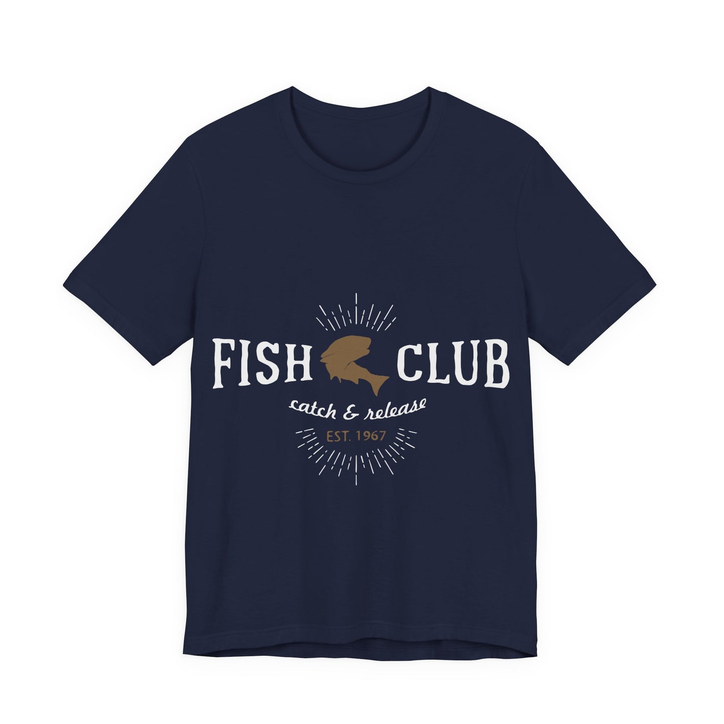 Men's T Shirt Short Sleeve Jersey Tee Fish Club S to 3XL Size
