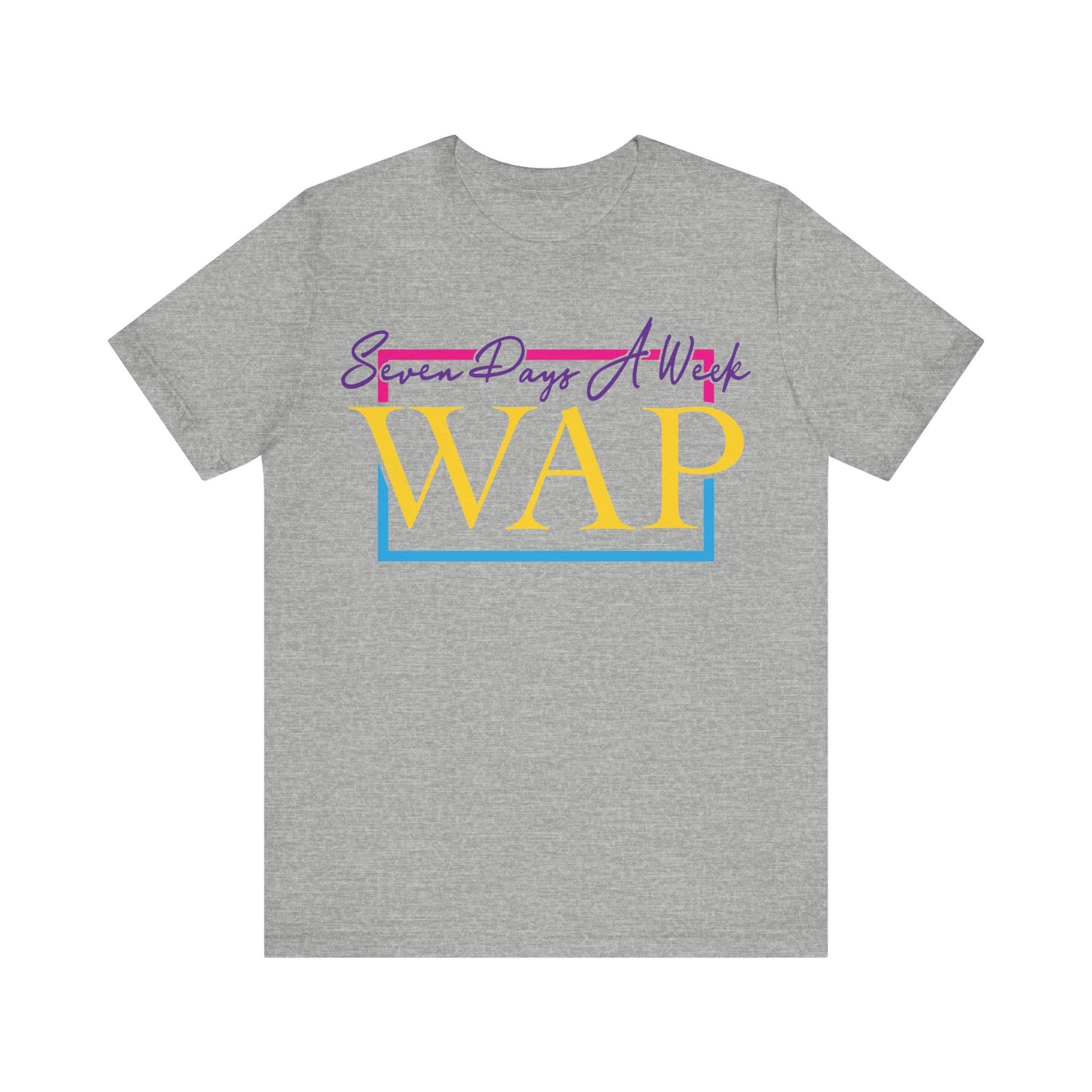 Unisex T Shirt Short Sleeve Seven Days A Week WAP Color Jersey Tee Crew Neck