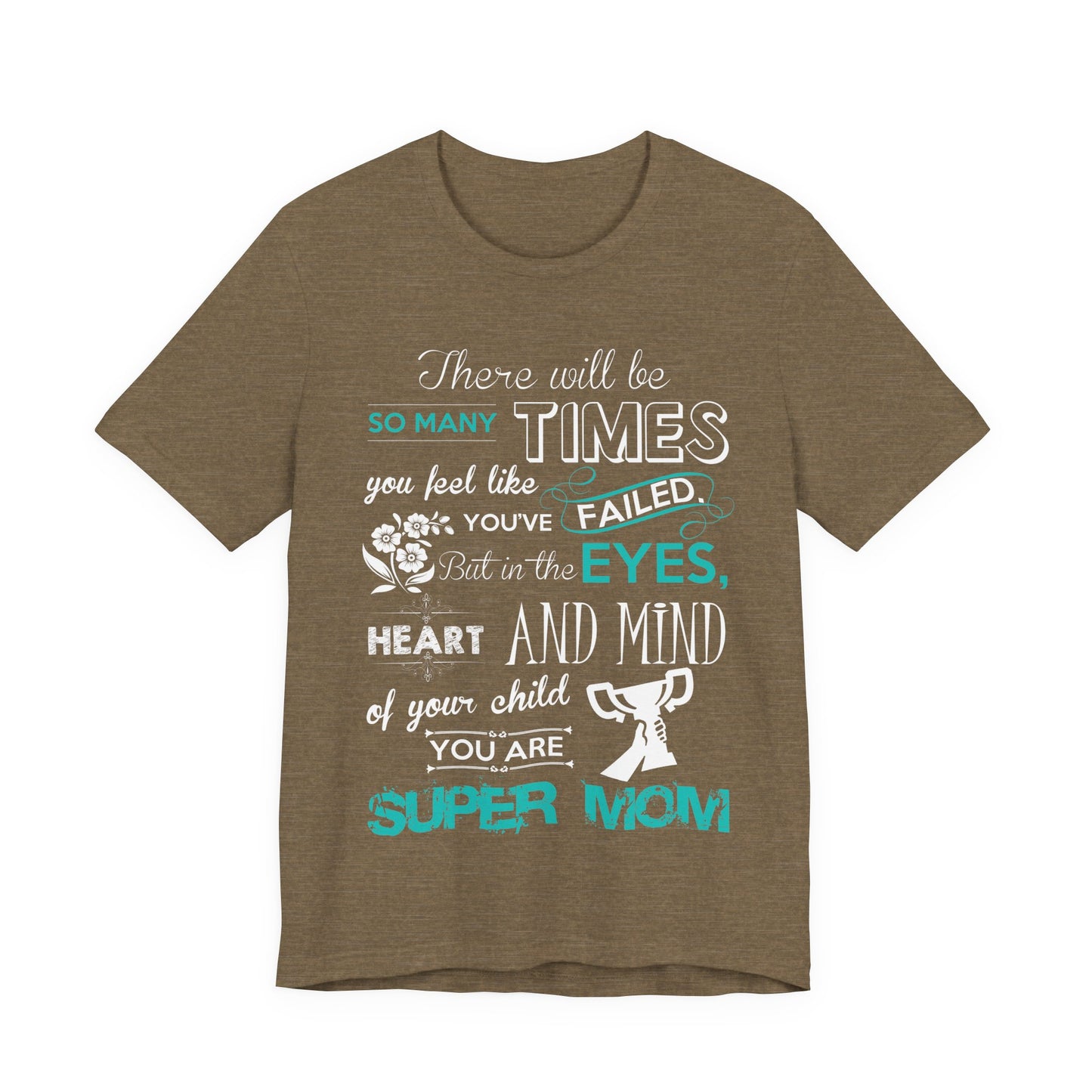 Unisex T Shirt Short Sleeve Jersey Crew Neck Tee Super Mom Size S to 2XL