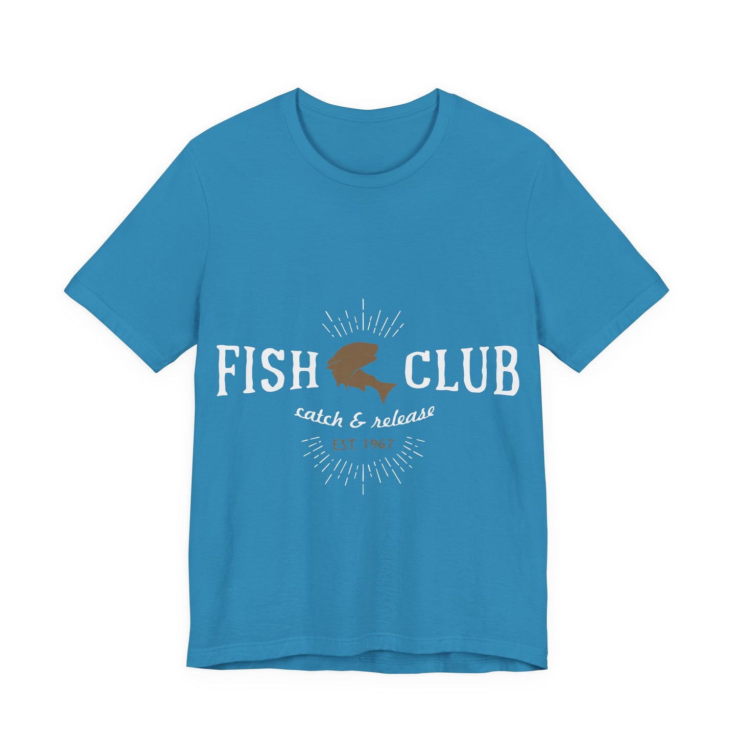 Men's T Shirt Short Sleeve Jersey Tee Fish Club S to 3XL Size