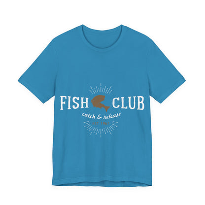 Men's T Shirt Short Sleeve Jersey Tee Fish Club S to 3XL Size