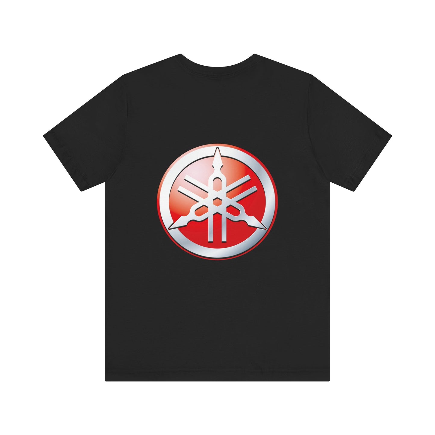 Unisex T Shirt Short Sleeve Yamaha Motors Red Logo Double Sided Jersey Crew Neck