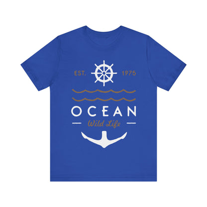 Men's T Shirt Short Sleeve Jersey Tee Ocean Wild Life