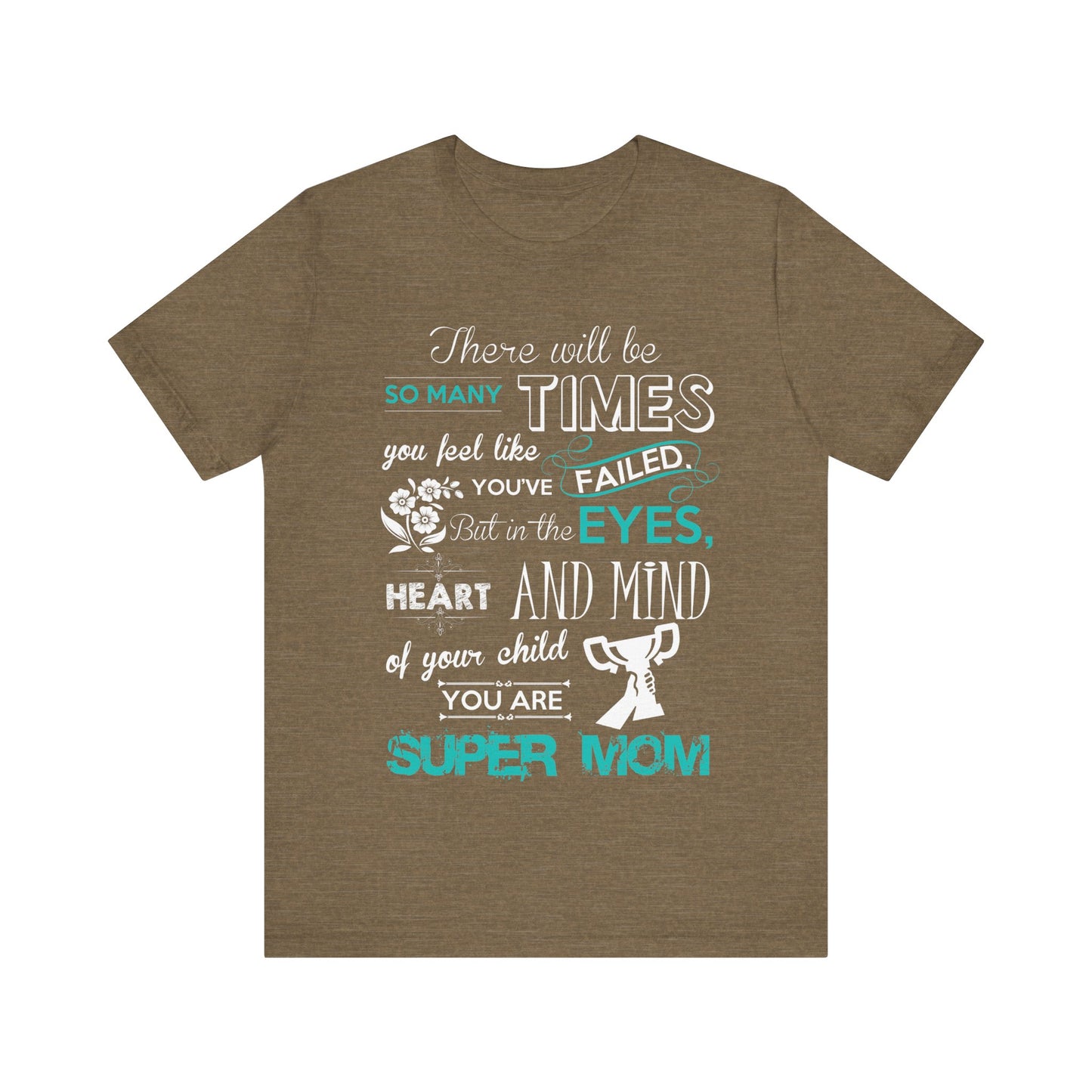 Unisex T Shirt Short Sleeve Jersey Crew Neck Tee Super Mom Size S to 2XL