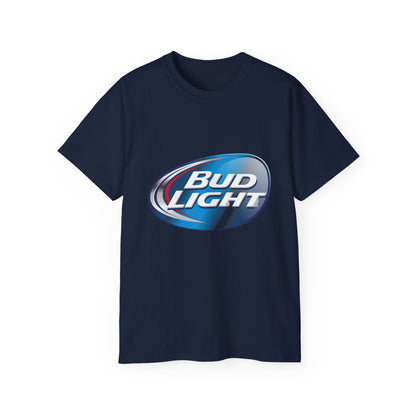 White T Shirt Bud Light Beer Logo Unisex Short Sleeve Jersey Tee White Black Blue Navy Colors Classic Fit Quality Cotton