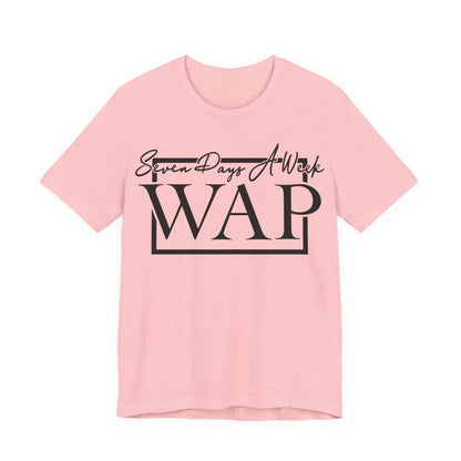 Unisex T Shirt Short Sleeve Seven Days A Week WAP Jersey Tee Crew Neck