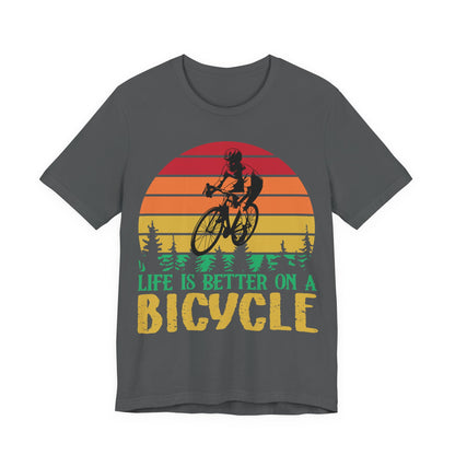 Men's T Shirt Black Bicycle Jersey Short Sleeve Tee