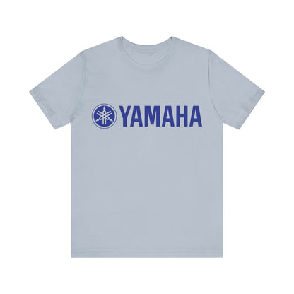 Unisex T Shirt Short Sleeve Yamaha Motors Blue Logo Jersey Crew Neck Regular Fit