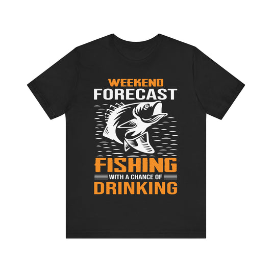 Unisex T Shirt Fishing Weekend Jersey Short Sleeve Tee Crew Neck
