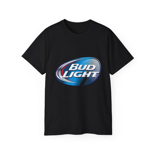 White T Shirt Bud Light Beer Logo Unisex Short Sleeve Jersey Tee White Black Blue Navy Colors Classic Fit Quality Cotton