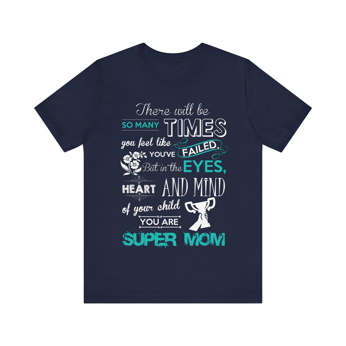 Unisex T Shirt Short Sleeve Jersey Crew Neck Tee Super Mom Size S to 2XL